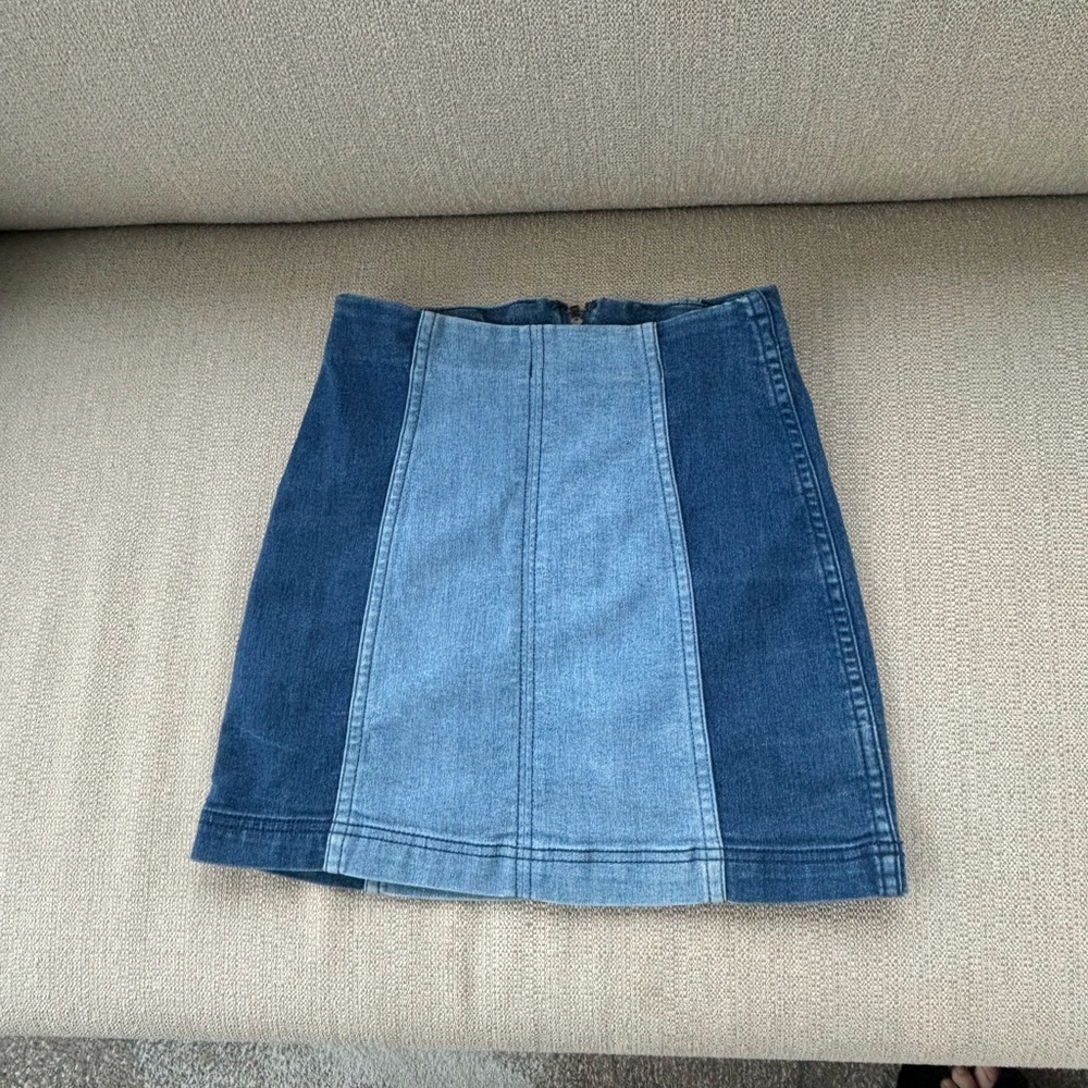 Free People denim mini skirt